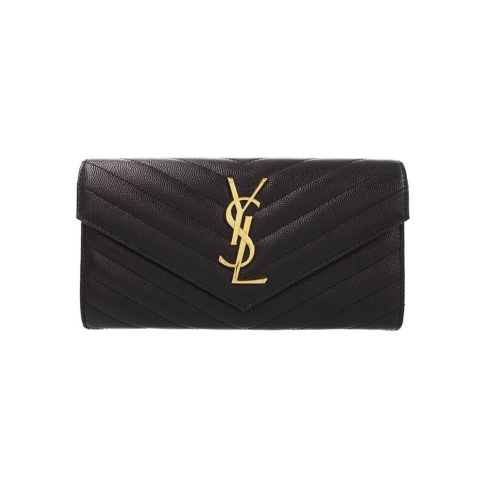 SAINT LAURENT Paris Monogram Flap Wallet Bi fold Long